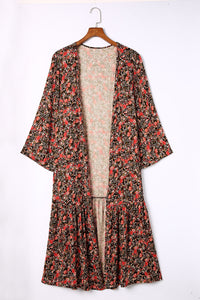 Floral Open Front Duster Cardigan