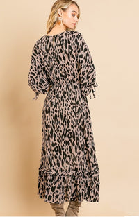 Animal Print Ruffle Dress