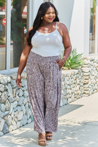 In The Works Plus Size Printed Wide Leg Pants