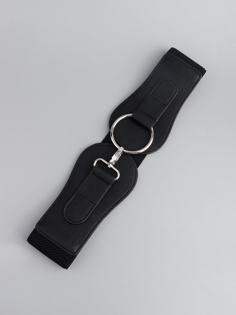 Faux Elastic Wide Belt