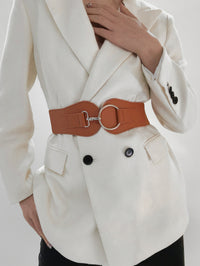 Faux Elastic Wide Belt