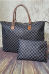 Checkered Two-Piece Bag Set