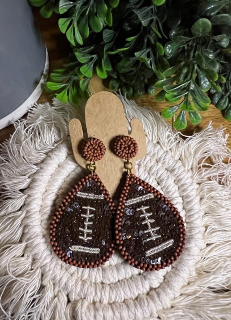 Football Beaded Dangles