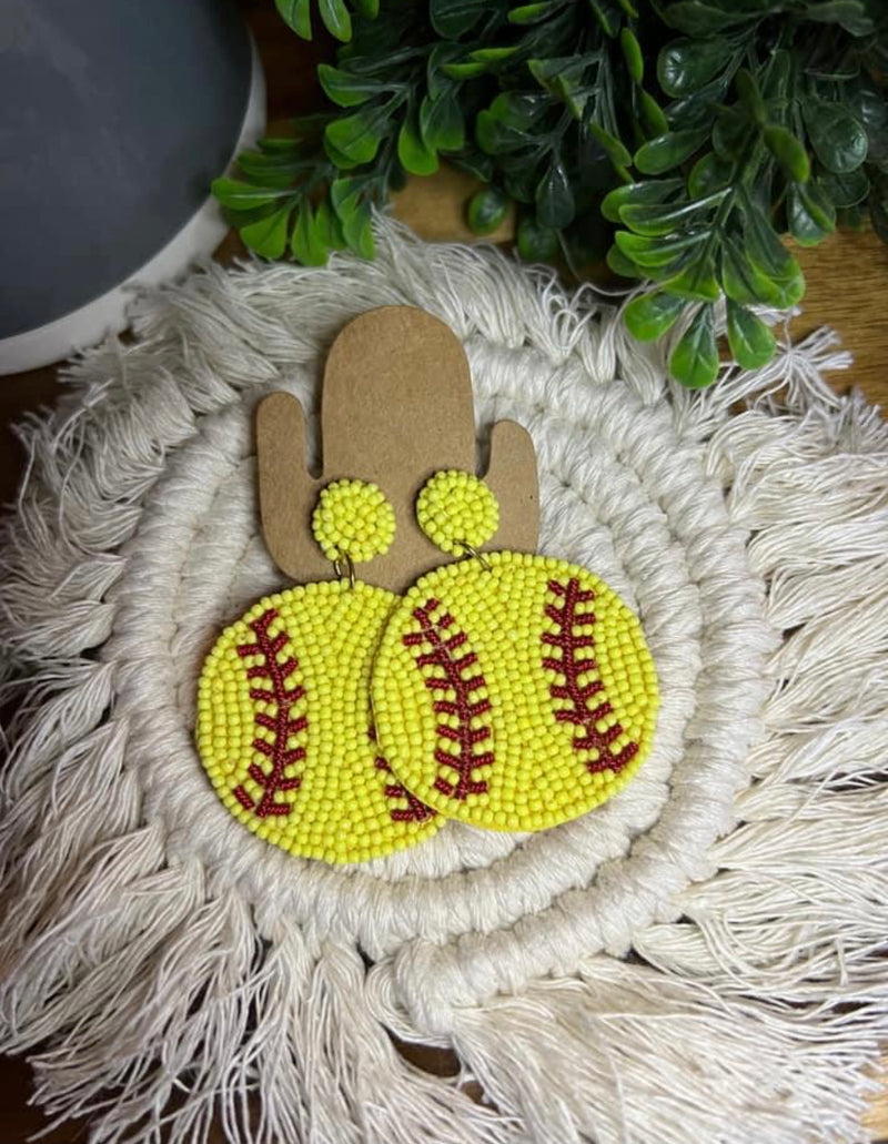 Softball Beaded Dangles