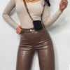 Caramel Faux Leather Skinny's