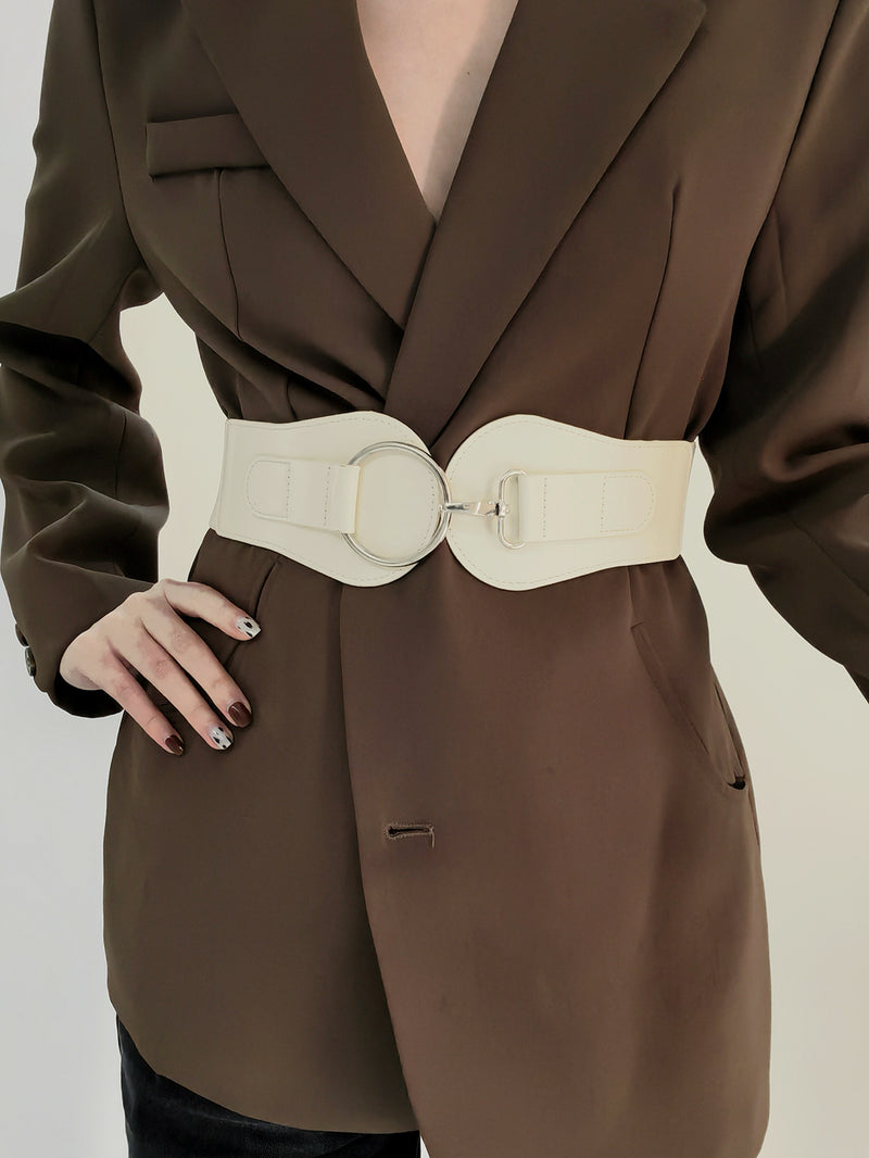 Faux Elastic Wide Belt