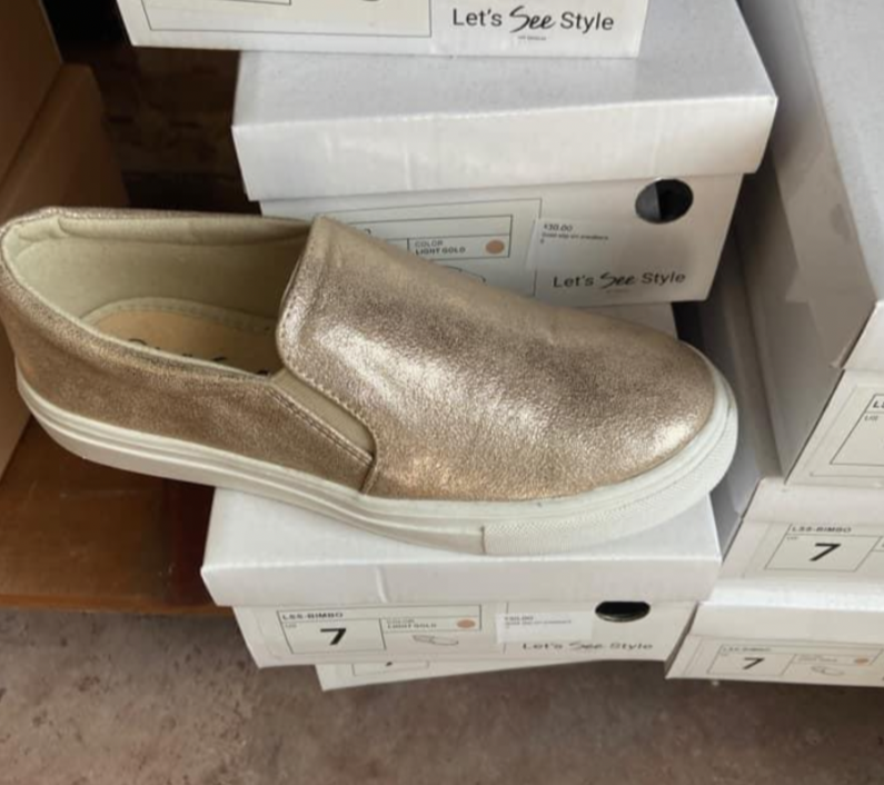Gold Slip-On Shoes