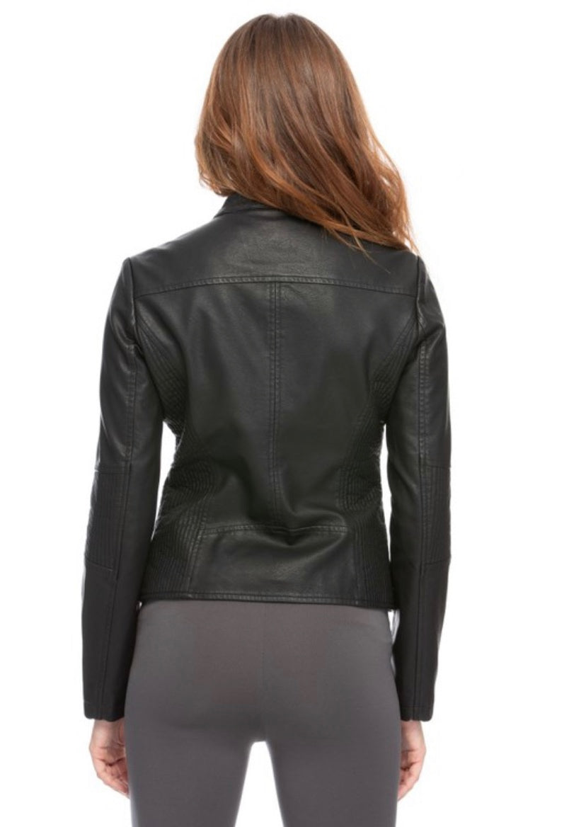 Snap It Up Vegan Leather Jacket