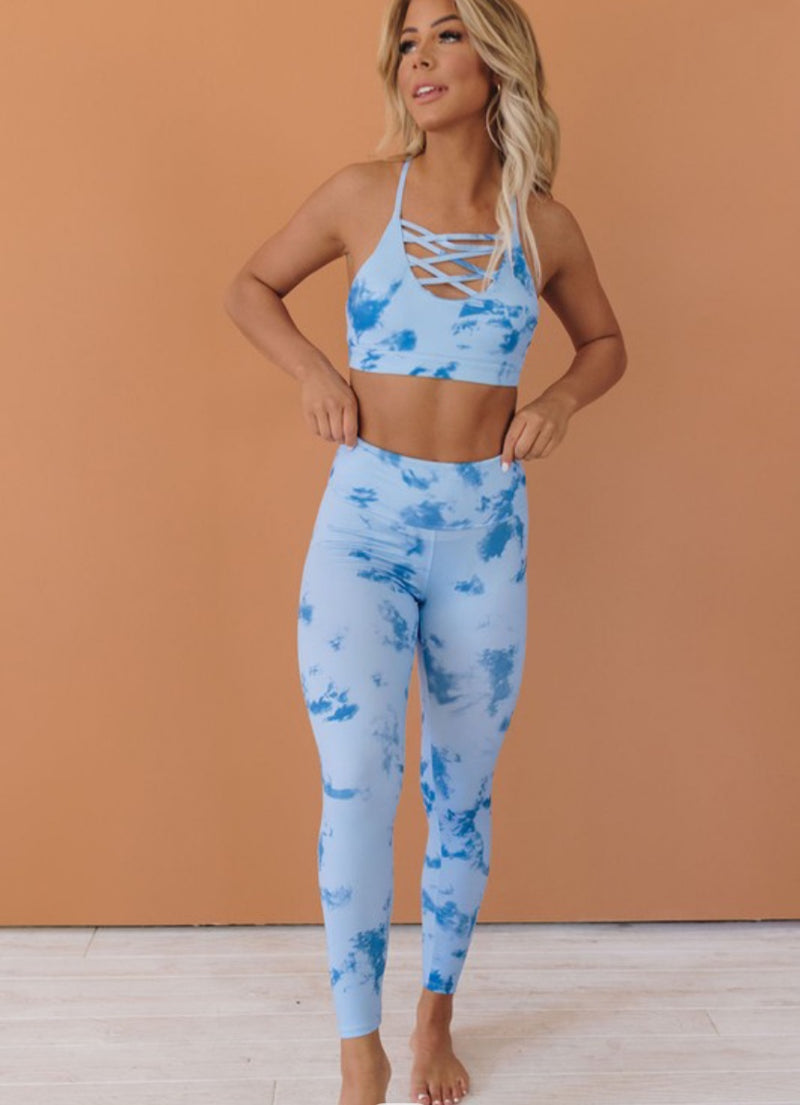 Crisscross Tie Dye Activewear Set