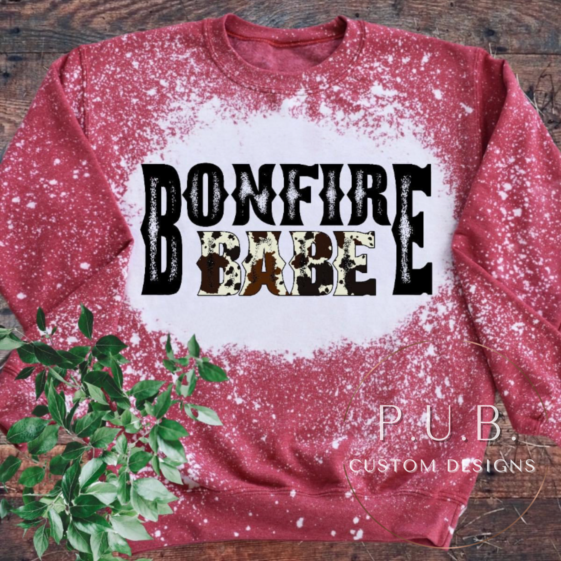 Bonfire Babe Cowhide Bleached Sweatshirt