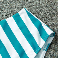 White & Blue Stripes One-Piece