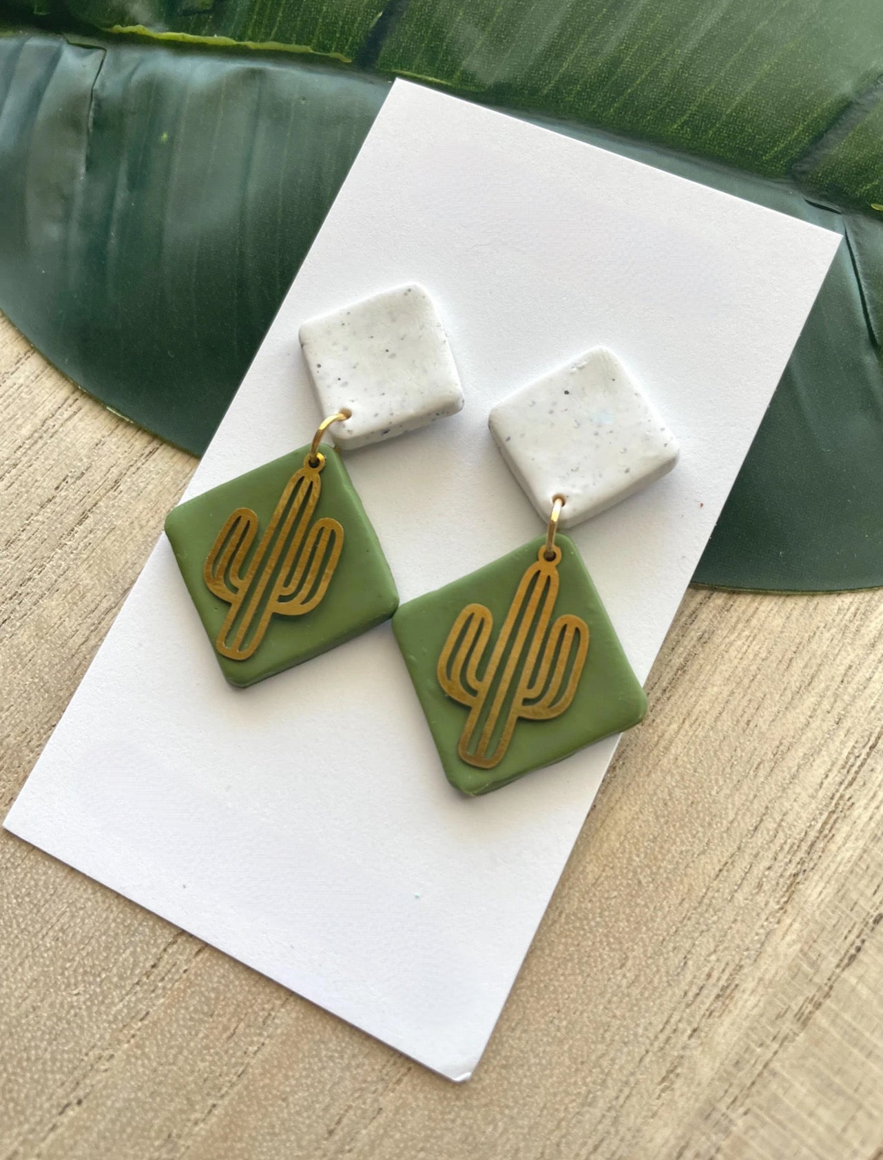 Gold Cactus Dangles