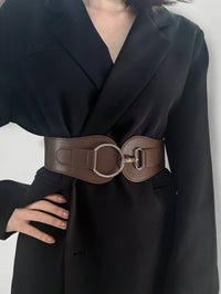 Faux Elastic Wide Belt