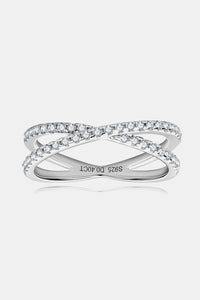 Infinity Moissanite 925 Sterling Silver Crisscross Ring