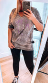 Vintage Oversized Bleach Distressed Black Sabbath Tee