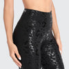 Metallic Animal Printed Workout Leggings With Pocket