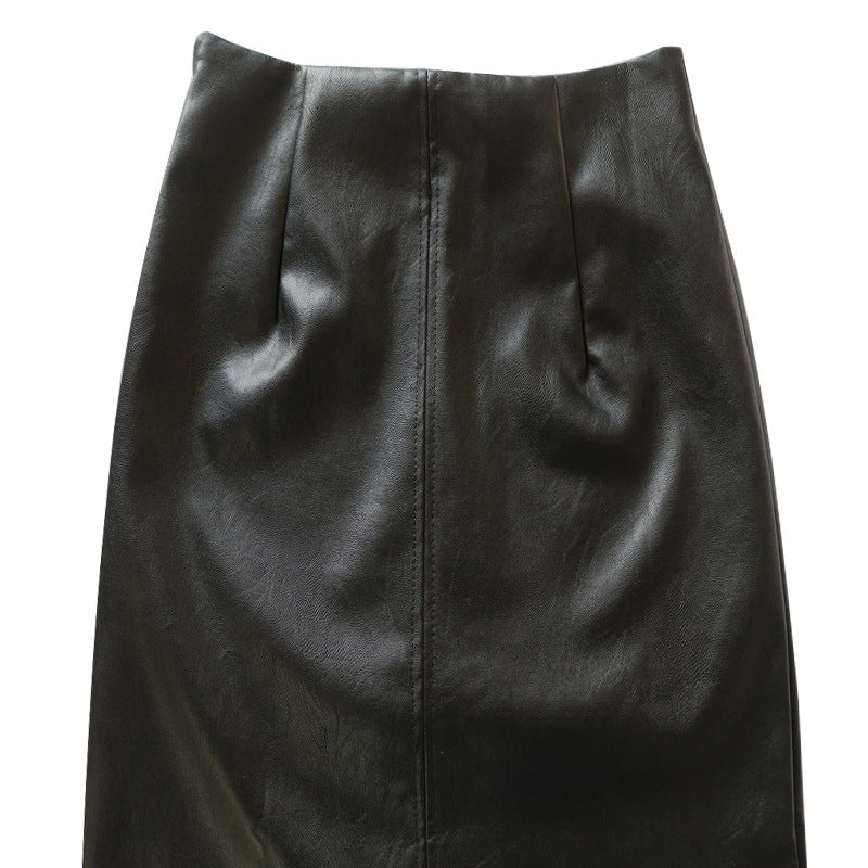 Janis High Waist Faux Leather Skirt