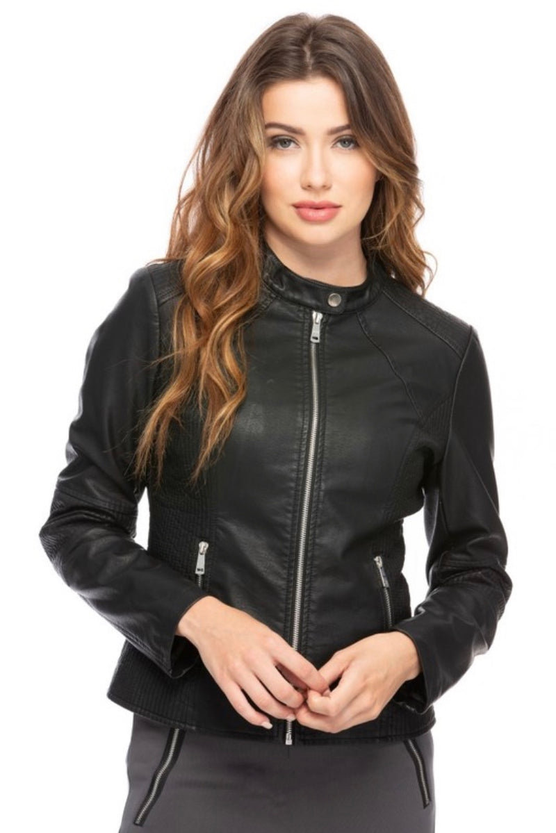 Snap It Up Vegan Leather Jacket