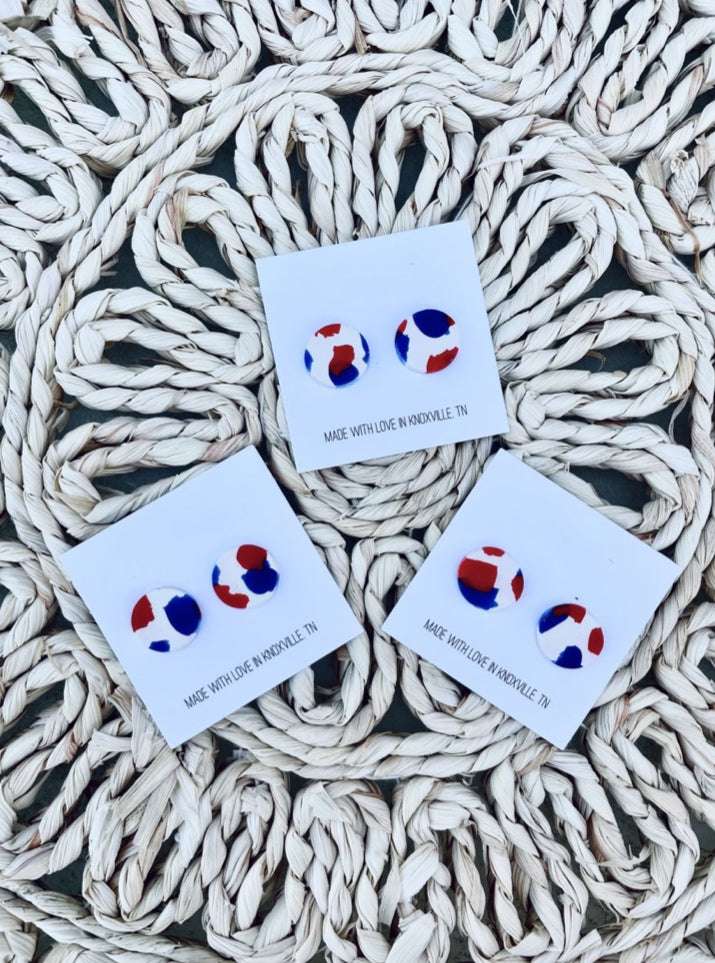 Clay Patriotic Earring Collection  (5 different styles)