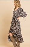 Animal Print Ruffle Dress