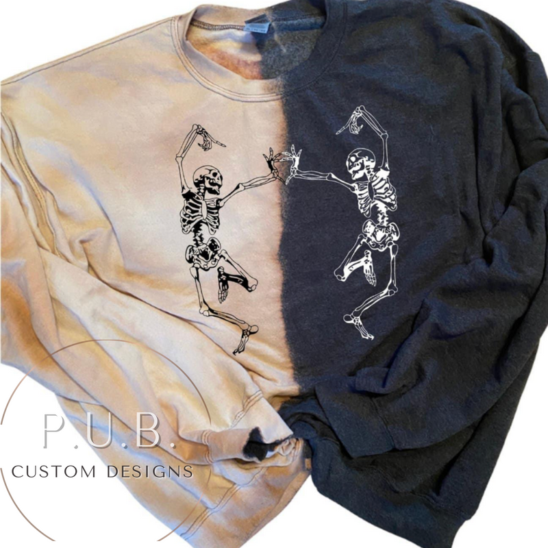 Dancing Skellies Bleached Pullover