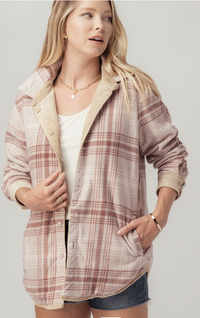 Corduroy Checkered Reversible Button Down Jacket