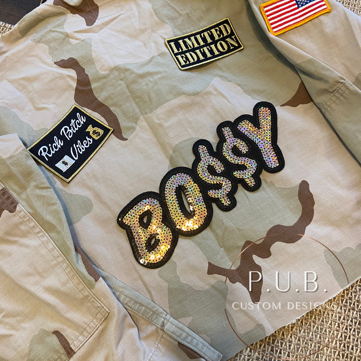 BO$$Y Cropped Vintage Camo Jacket