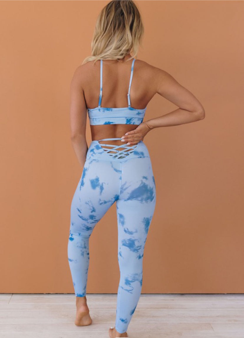 Crisscross Tie Dye Activewear Set