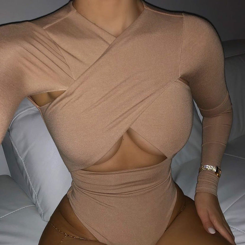 Criss Cross Cut Out Bodysuit