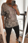 Vintage Oversized Bleach Distressed Black Sabbath Tee