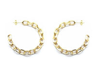 Gold Chunky Chain Link Hoop Earrings