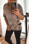 Vintage Oversized Bleach Distressed Black Sabbath Tee
