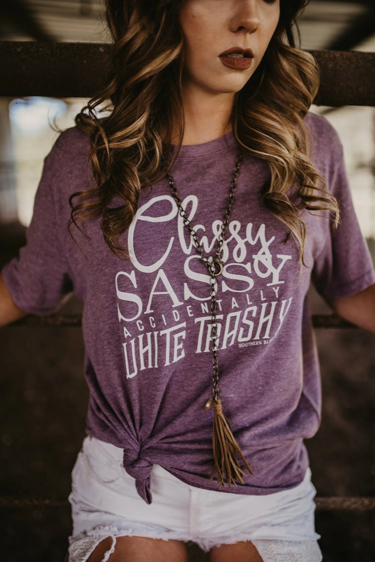 Classy Sassy White Trashy Tee