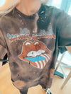 Oversized Bleach Distressed Rolling Stones Tee