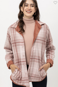 Corduroy Checkered Reversible Button Down Jacket