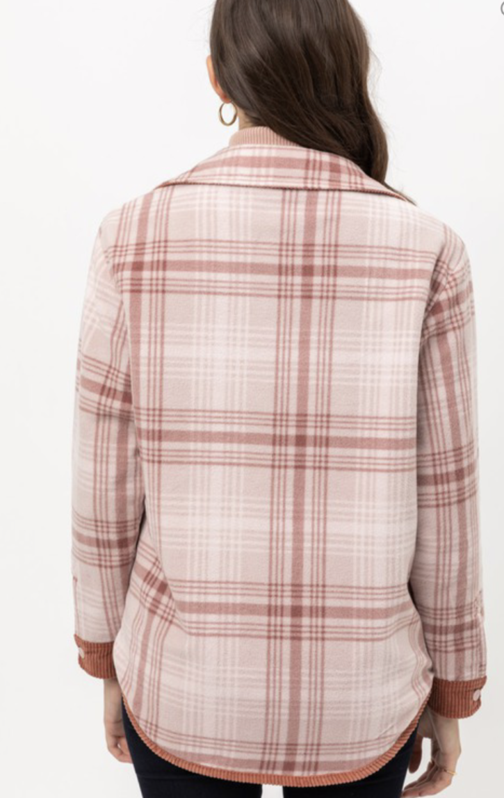 Corduroy Checkered Reversible Button Down Jacket