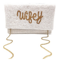 WIFEY Beaded Clutch