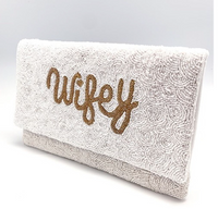 WIFEY Beaded Clutch