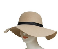 Beige & Black Lace Felt Hat