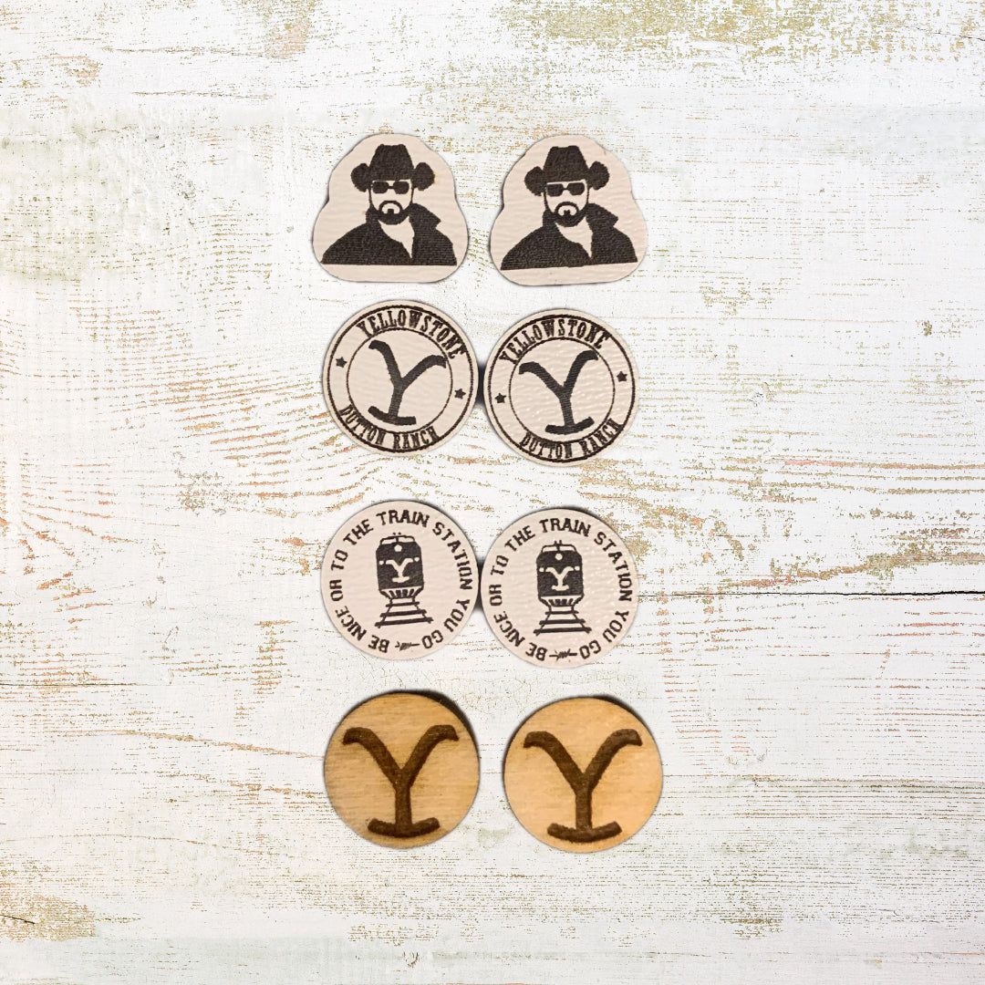 Train Station Carved Wood Studs