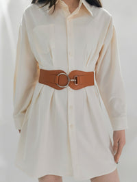 Faux Elastic Wide Belt