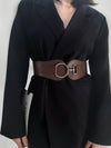 Faux Elastic Wide Belt