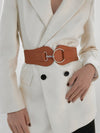 Faux Elastic Wide Belt