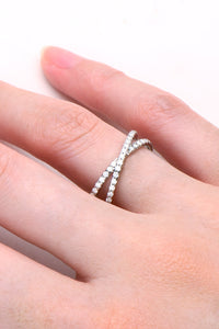 Infinity Moissanite 925 Sterling Silver Crisscross Ring