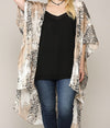 Animal Printed Gold Lurex Chiffon Kimono