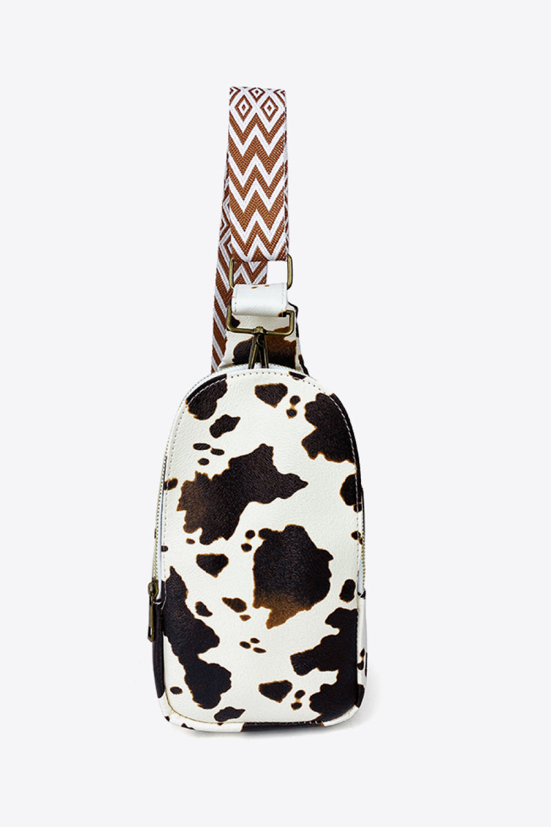 Printed Faux Leather Sling Bag