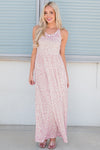 Leopard Round Neck Sleeveless Maxi Dress