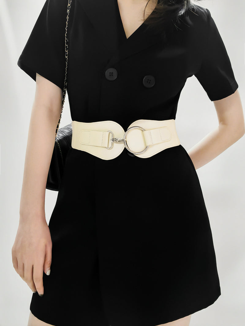 Faux Elastic Wide Belt