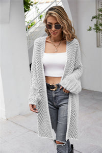 Herringbone Fuzzy Cardigan