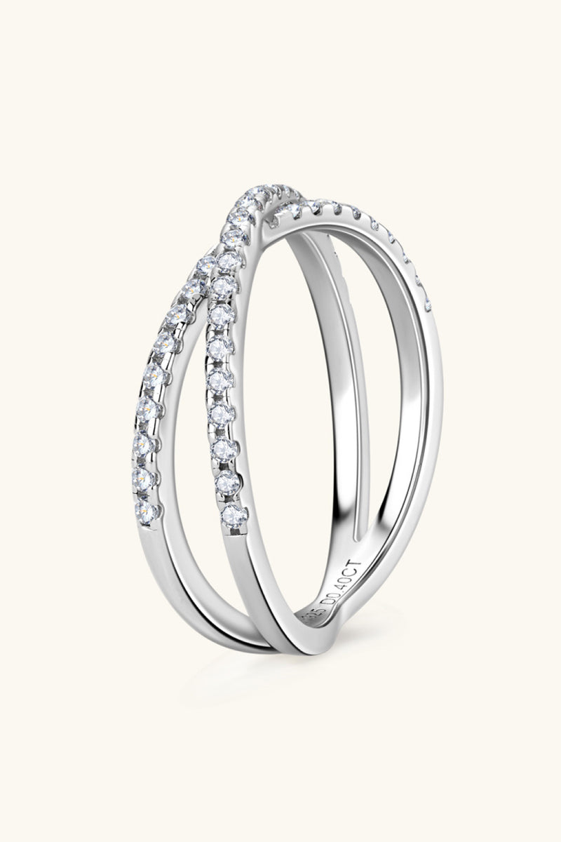 Infinity Moissanite 925 Sterling Silver Crisscross Ring